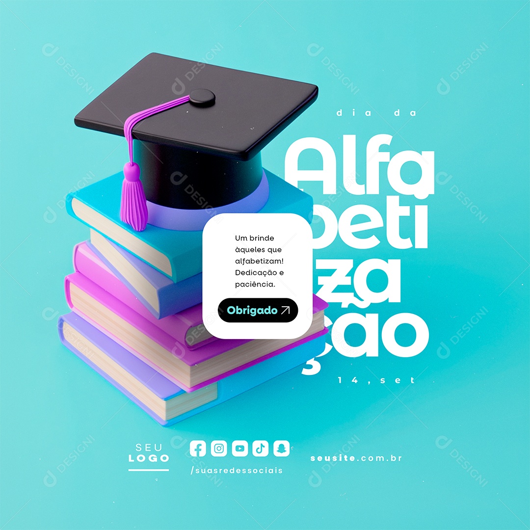 Dia da Alfabetização 14 de Setembro Social Media PSD Editável