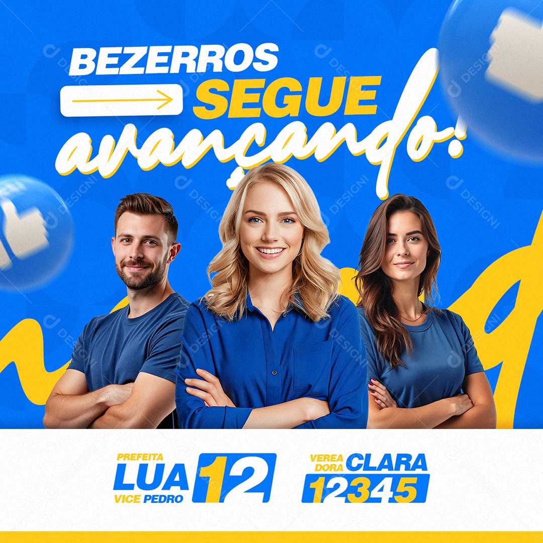 Política Prefeita Lua Bezerros Segue Avançando Social Media PSD Editável