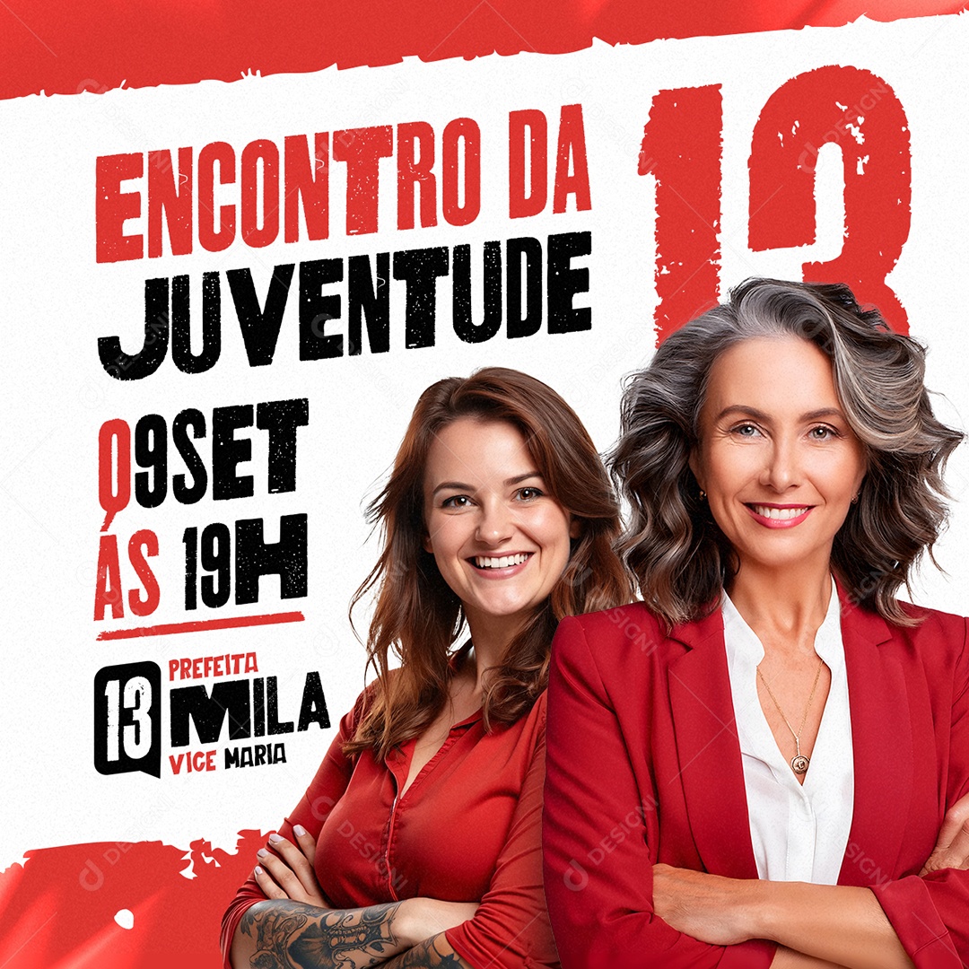 Política Encontro da Juventude Prefeita Mila Social Media PSD Editável
