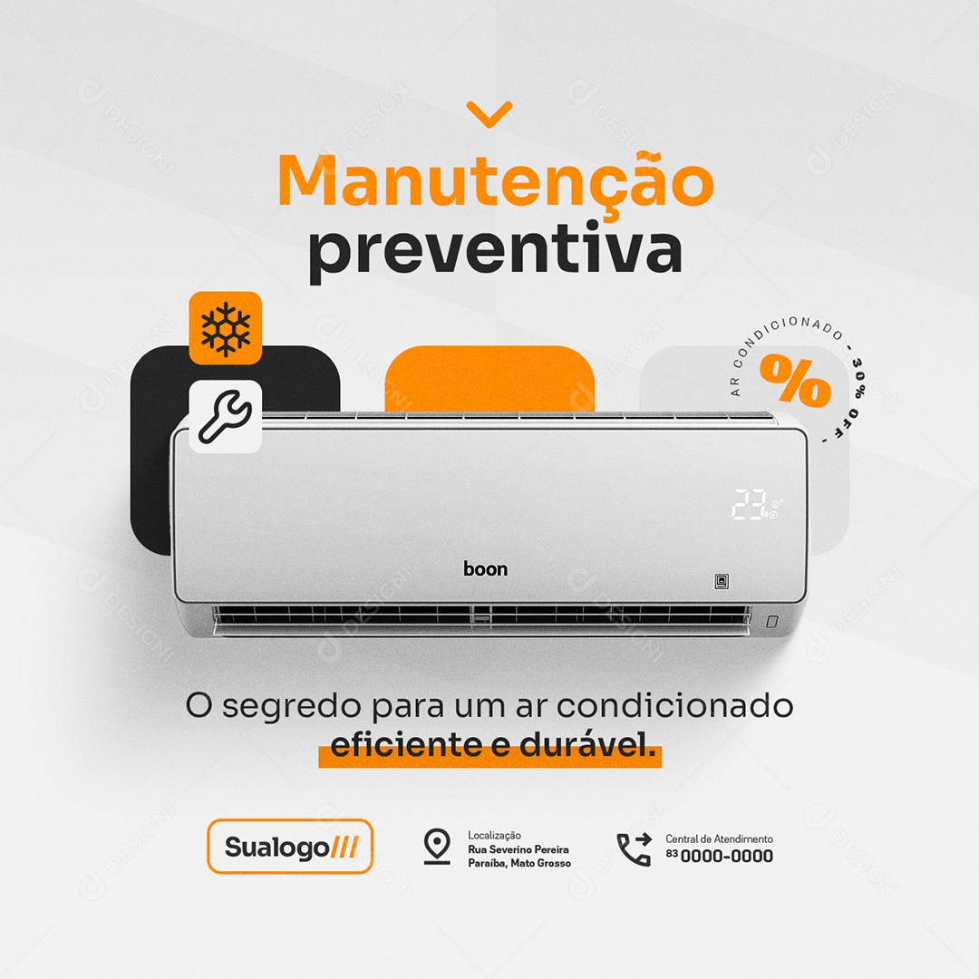 Ar Condicionado Preventiva Social Media PSD Editável