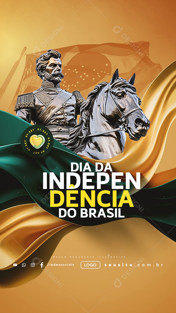 Story Social Media Dia da Independência do Brasil 7 de Setembro PSD Editável