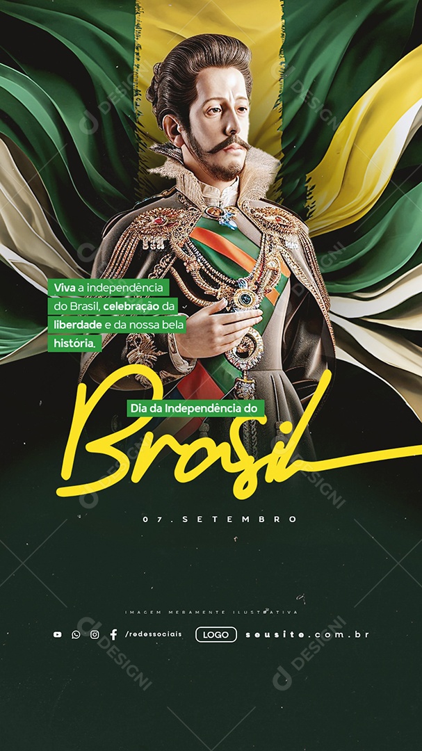Story Social Media Dia da Independência do Brasil 7 de Setembro PSD Editável