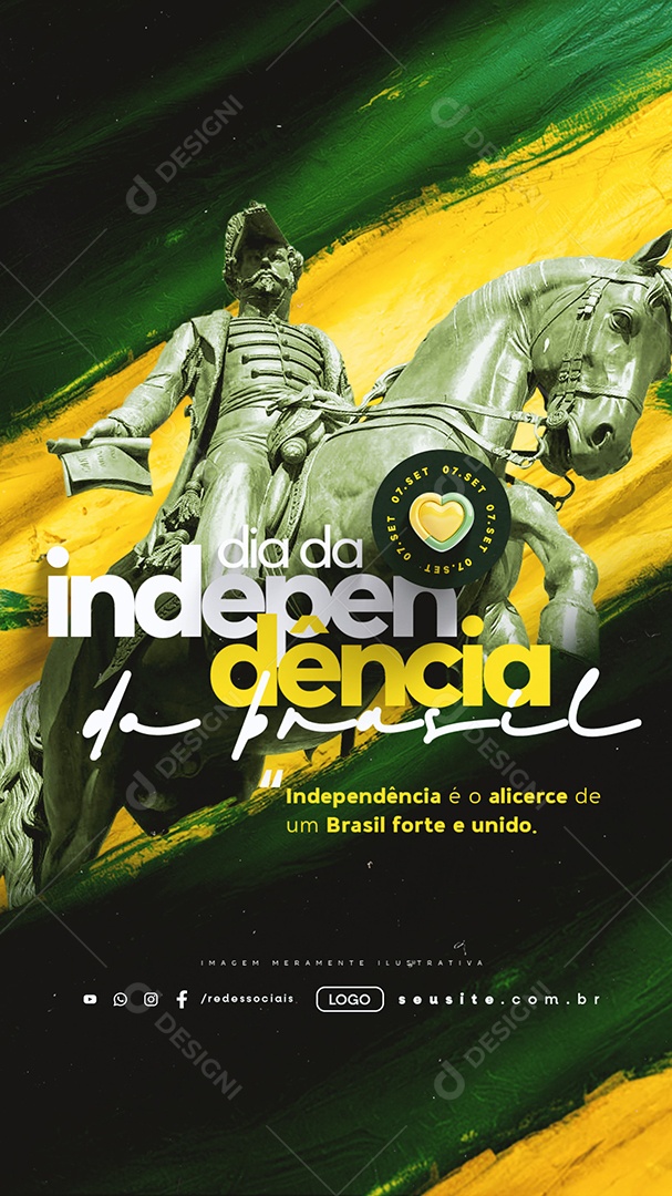 Story Social Media Dia da Independência do Brasil 7 de Setembro PSD Editável