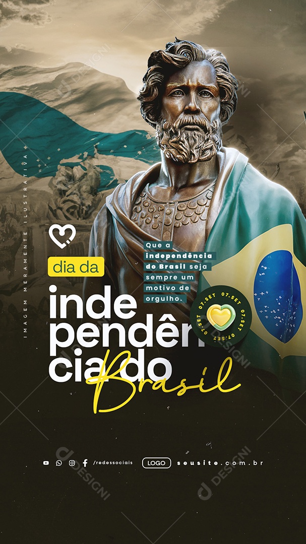 Story Dia da Independência do Brasil 7 de Setembro Social Media PSD Editável