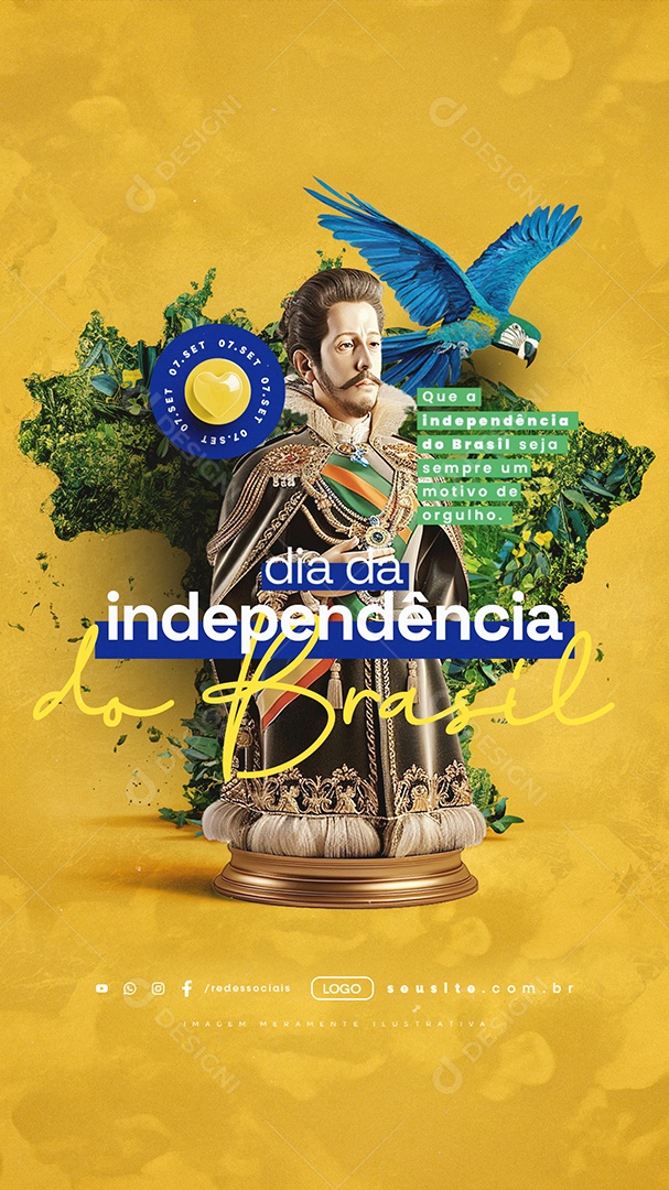 Story Dia da Independência do Brasil 7 de Setembro Social Media PSD Editável