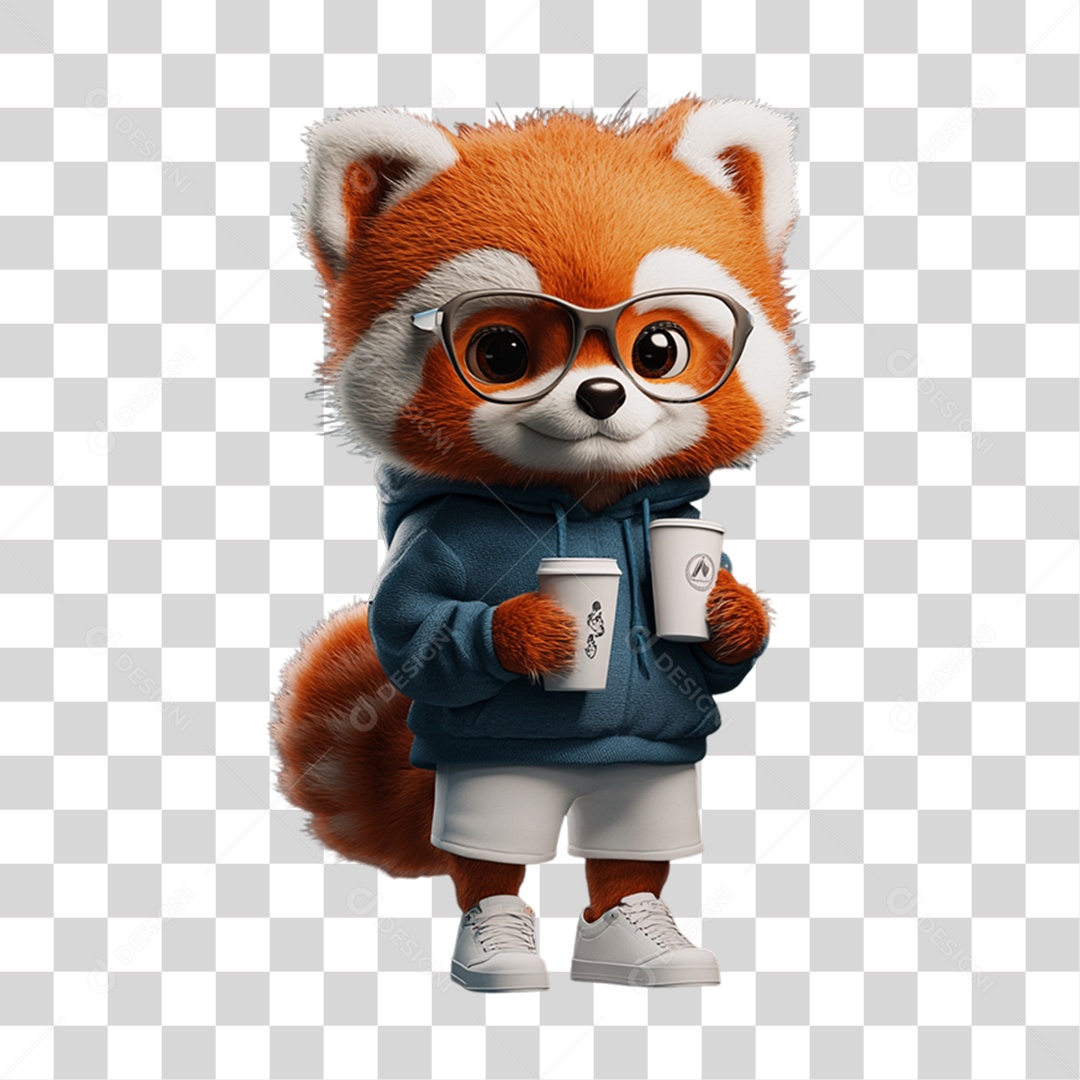 Elemento 3D Pet Mascote PNG Transparente