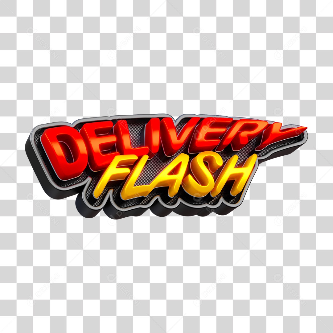 Selo 3D Delivery Flash PNG Transparente
