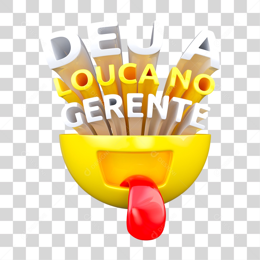 Selo 3D Deu a Louca no Gerente PNG Transparente
