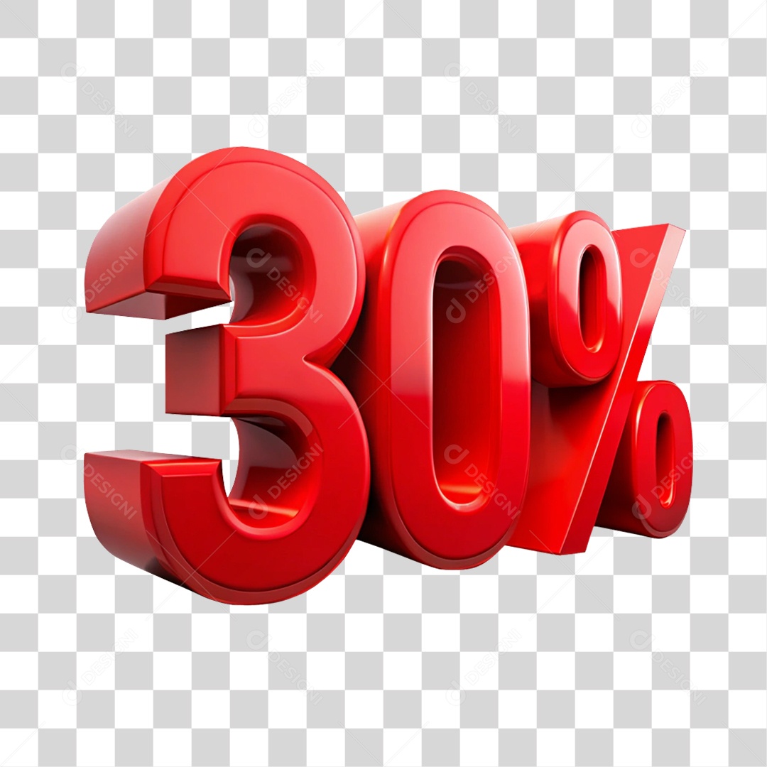 Números 30% Porcentagem PNG Transparente