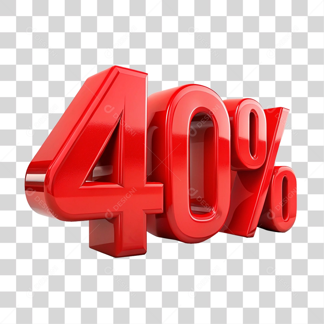 Números 40% Porcentagem PNG Transparente