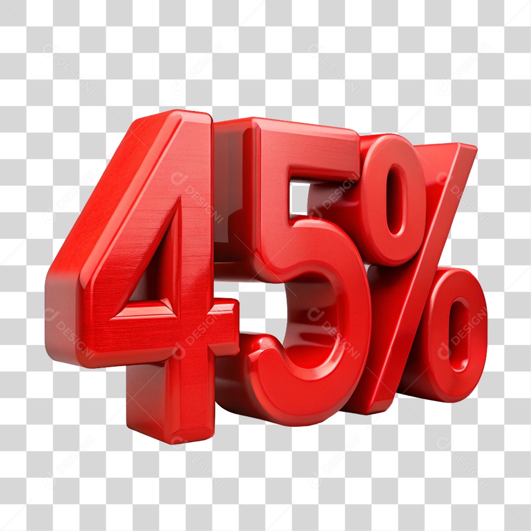Números 45% Porcentagem PNG Transparente