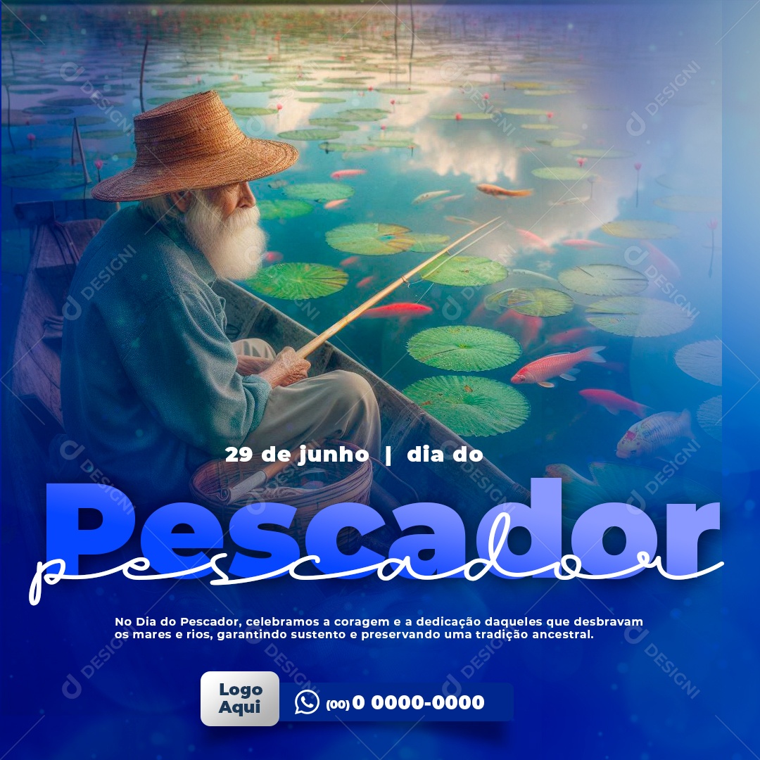 Dia do Pescador 29 de Junho Social Media PSD Editável
