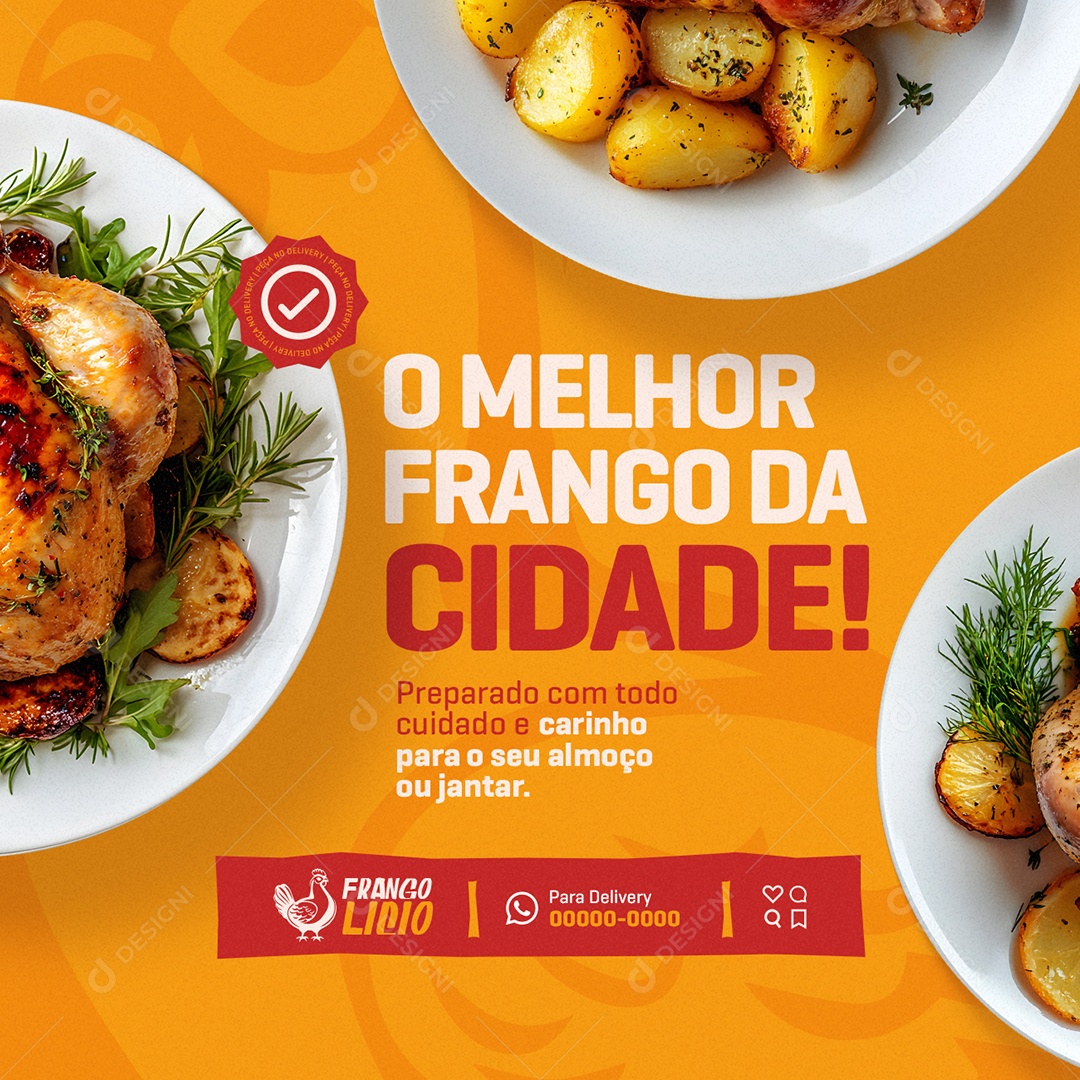 Rotisserie O Melhor Franfo da Cidade Social Media PSD Editável