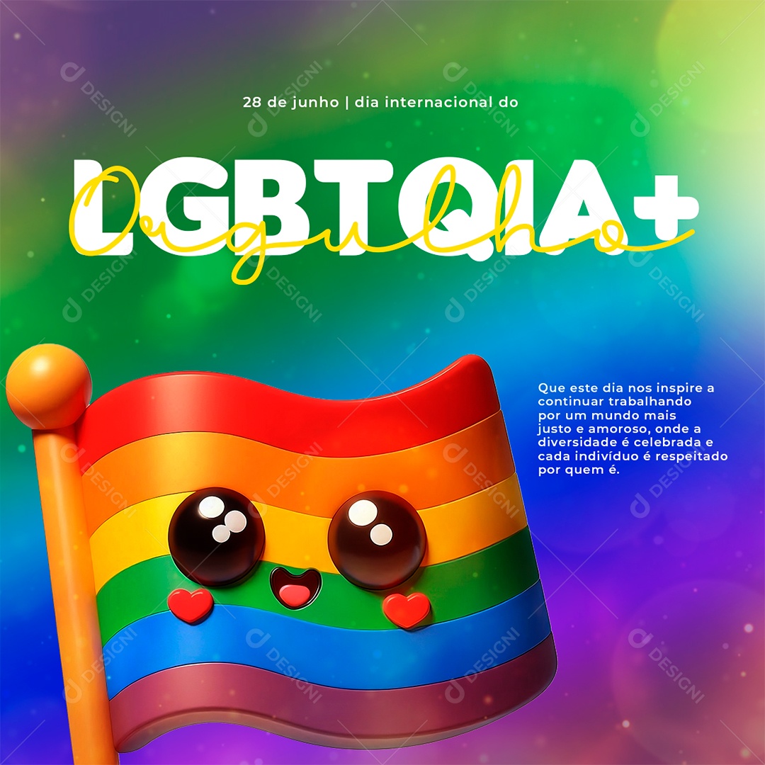 Dia Internacional do Orgulho LGBTQIA+ 28 de Junho Social Media PSD Editável