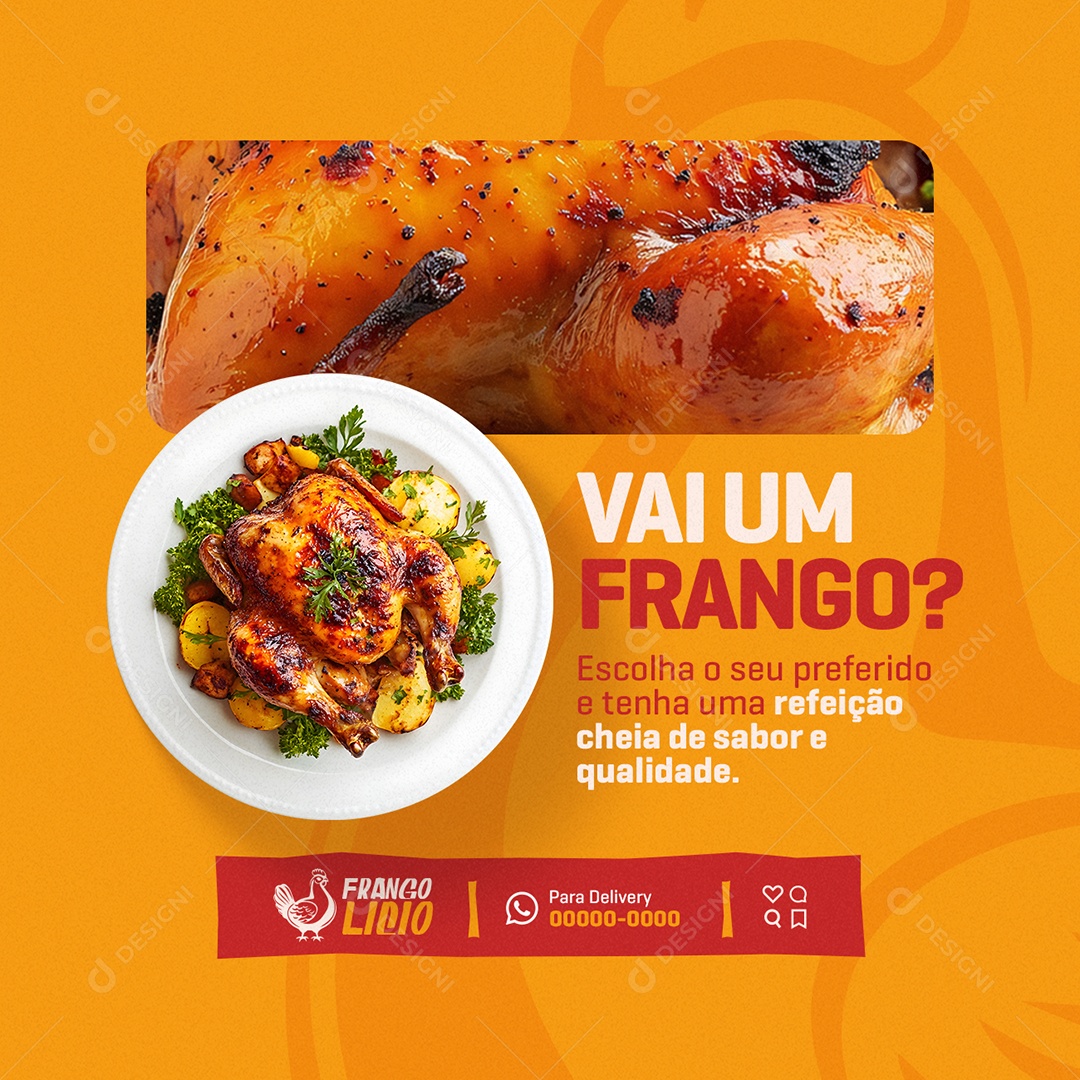Rotisserie Vai um Frango Social Media PSD Editável