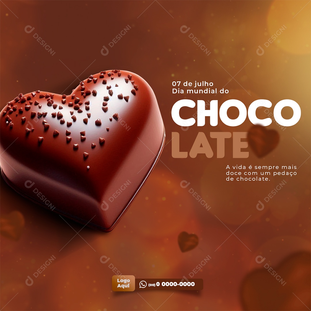 Dia Mundial do Chocolate 07 de Julho Social Media PSD Editável