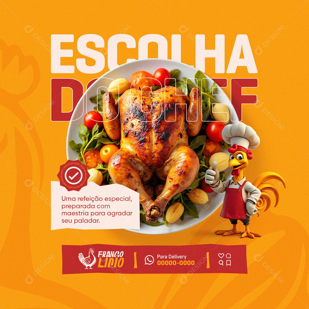 Rotisserie Escolha do Chef Frango Assado Social Media PSD Editável
