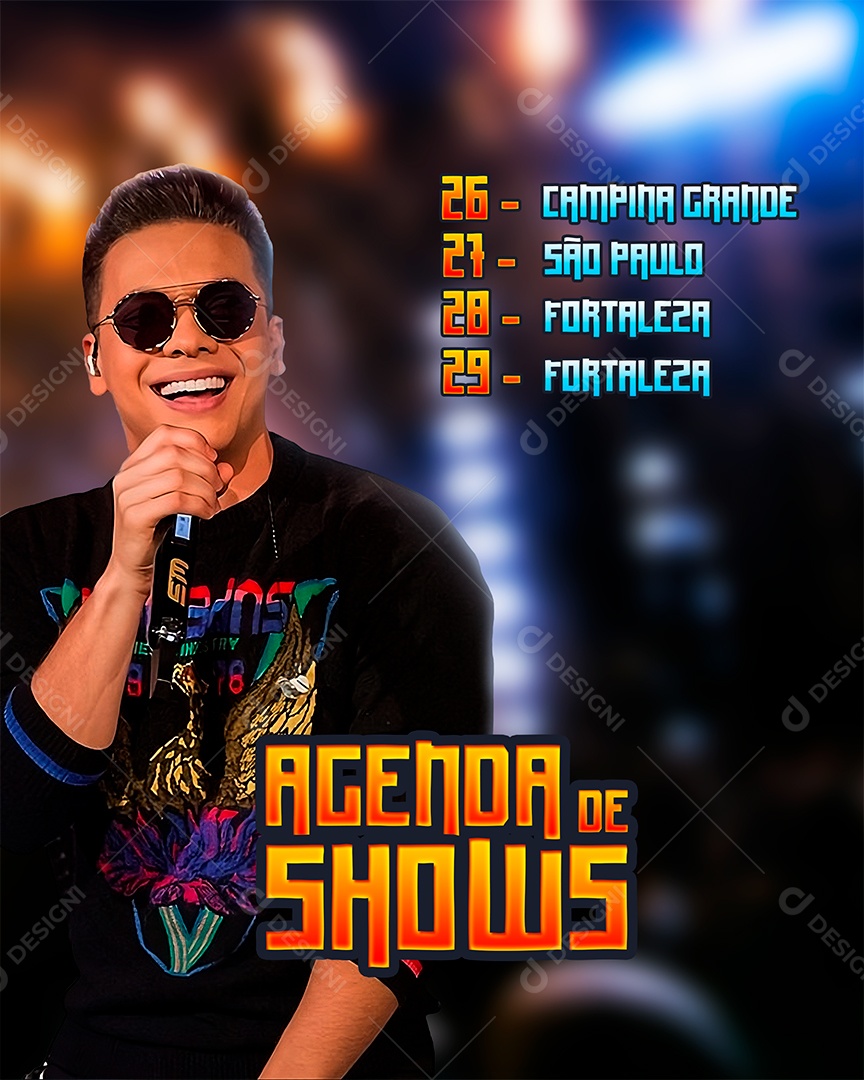 Agenda Shows Sertanejo Social Media PSD Editável