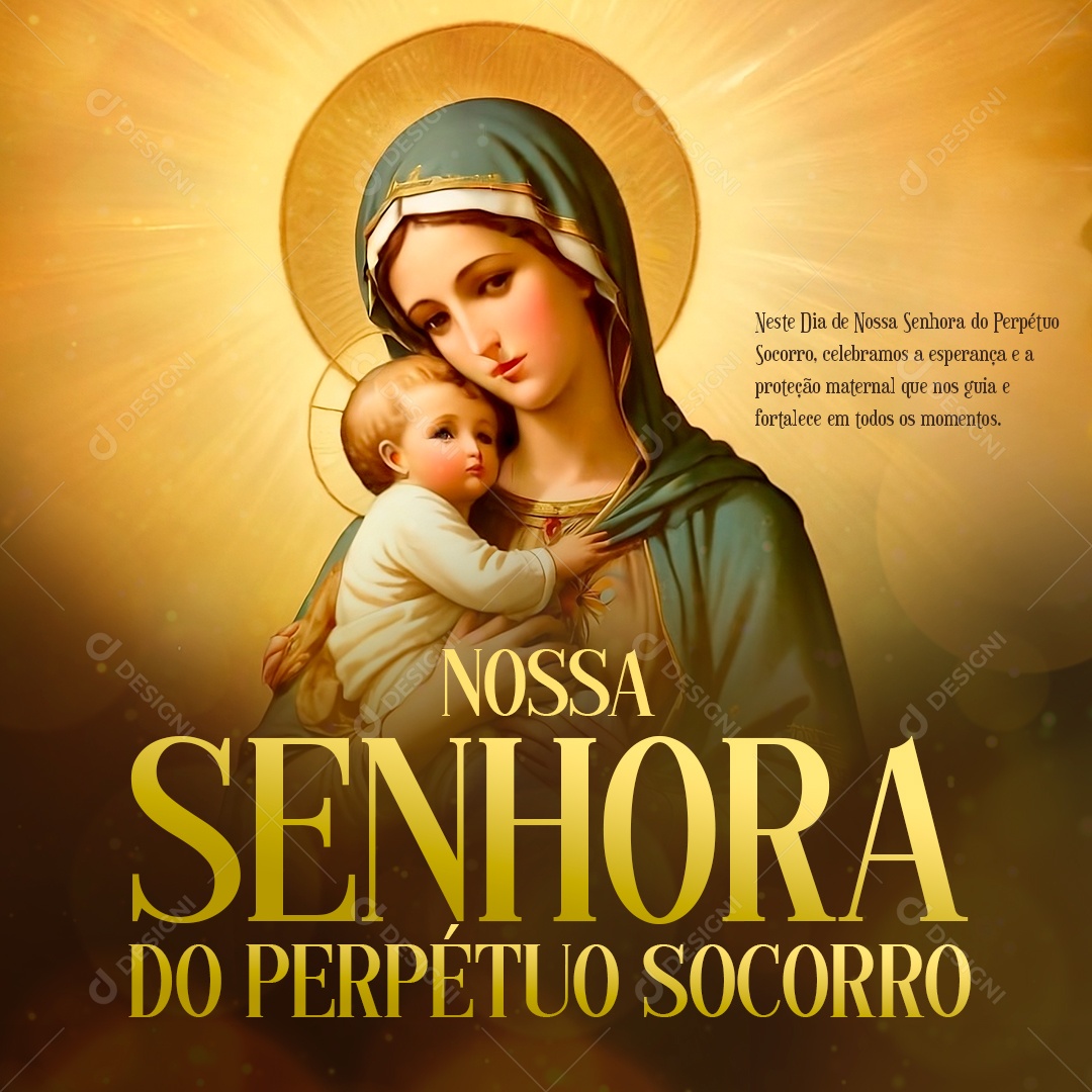 Dia de Nossa Senhora do Perpétuo Socorro 27 de Junho Social Media PSD Editável