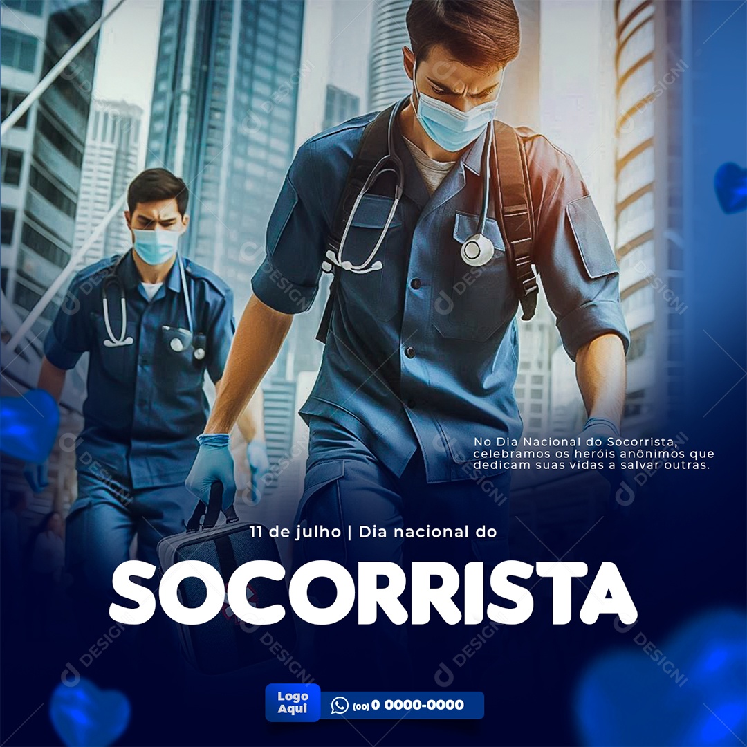 Dia do Socorrista 11 de Julho Social Media PSD Editável