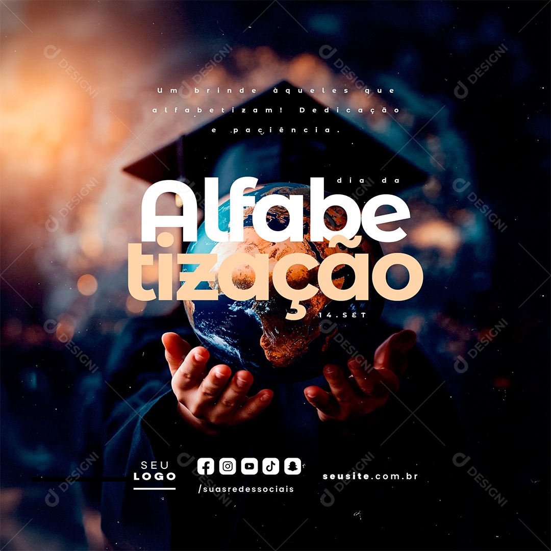 Dia da Alfabetização 14 de Setembro Social Media PSD Editável