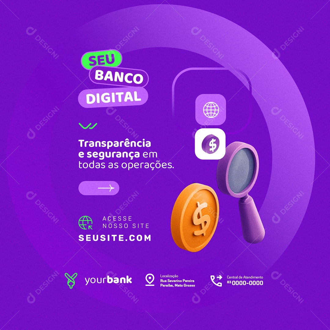 Banco Transparência e Segurança Social Media PSD Editável