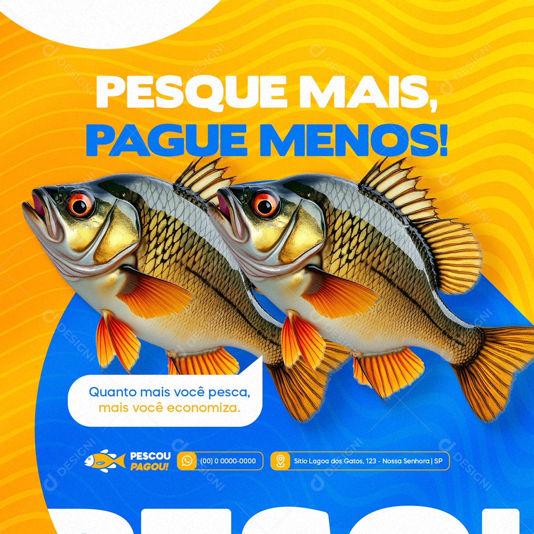 Pesquepague Pesque Mais Pague Menos Social Media PSD Editável