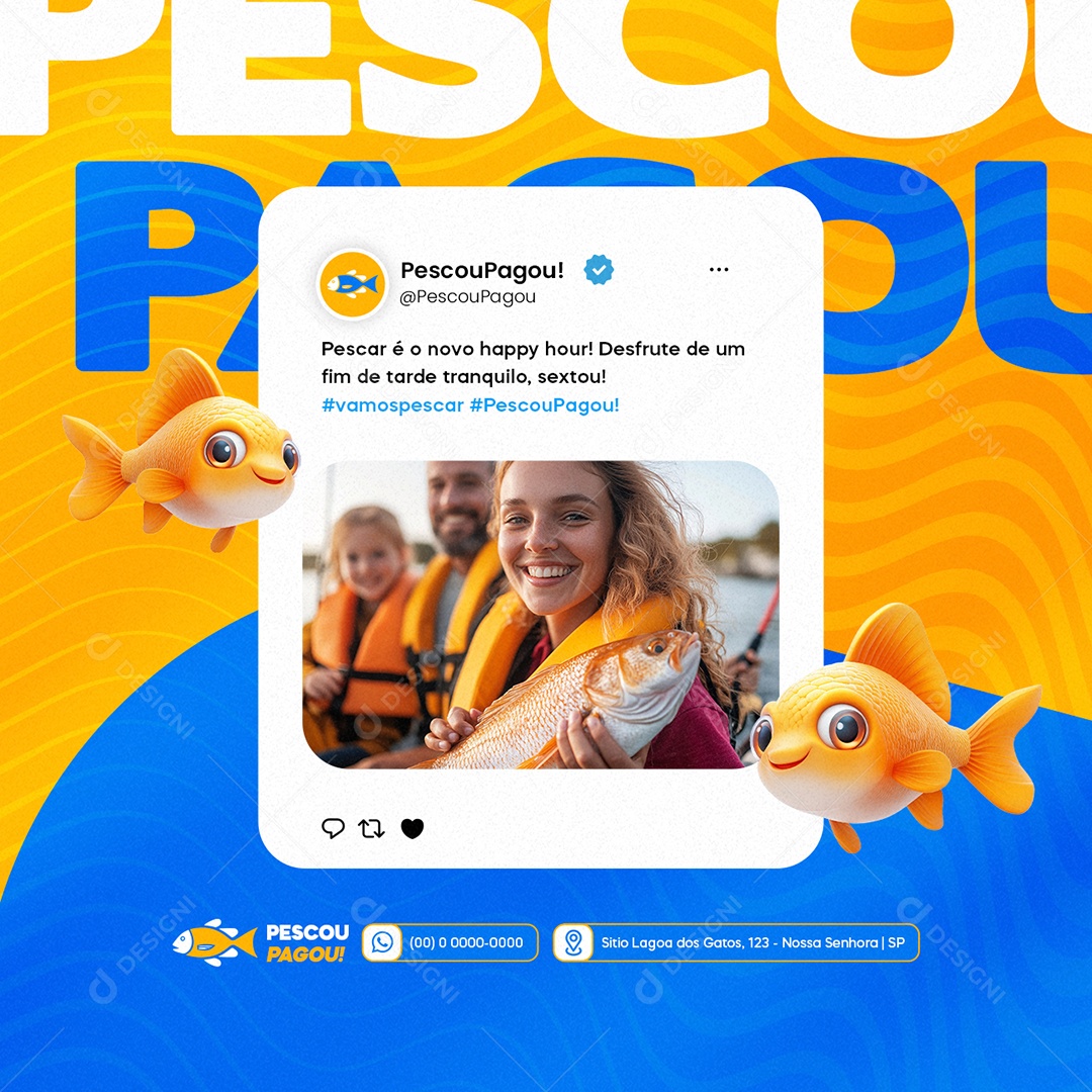 Pesquepague Pescou Pagou Social Media PSD Editável