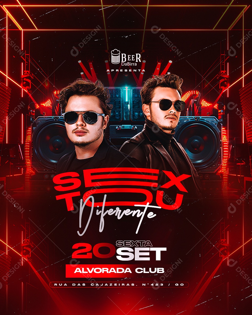Flyer Sextou Diferente Social Media PSD Editável