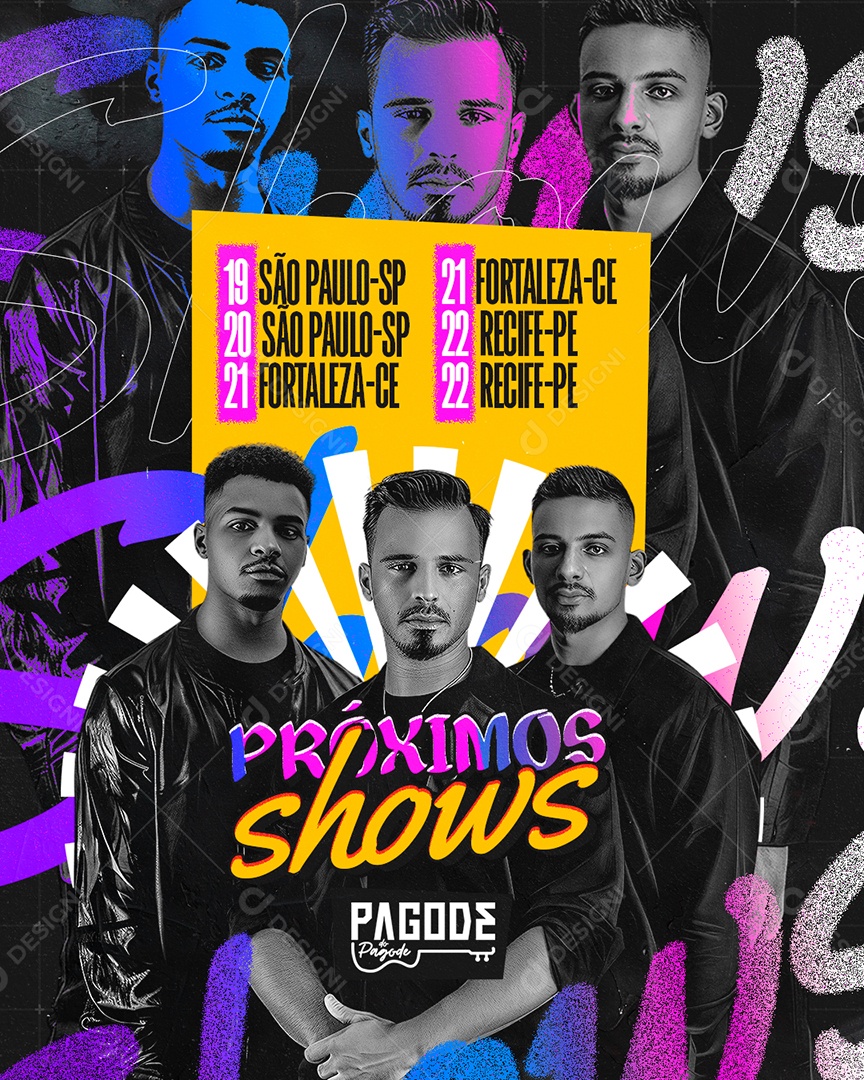 Flyer Próximos Shows Pagode do Pagode Social Media PSD Editável