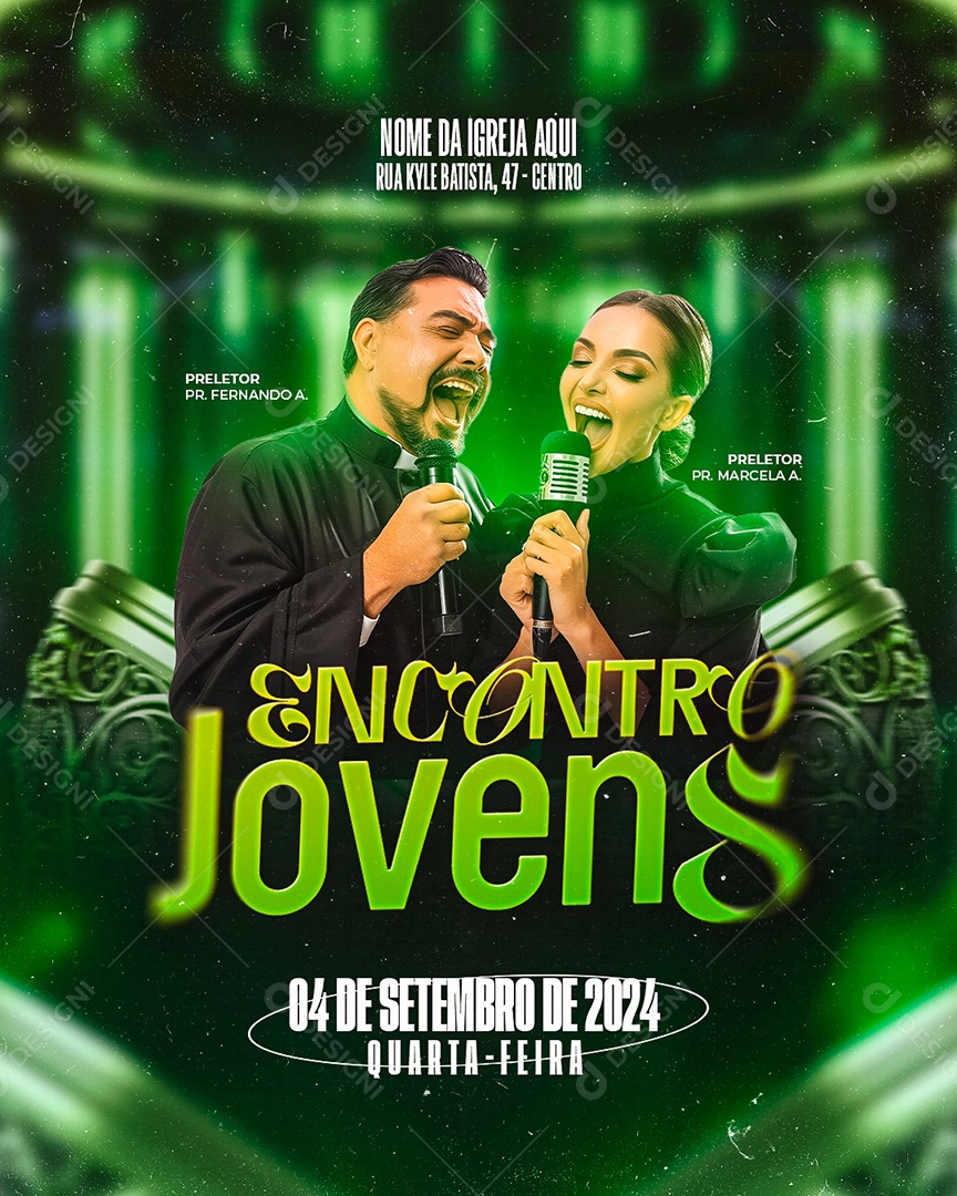 Flyer Gospel Encontro Jovens Social Media PSD Editável