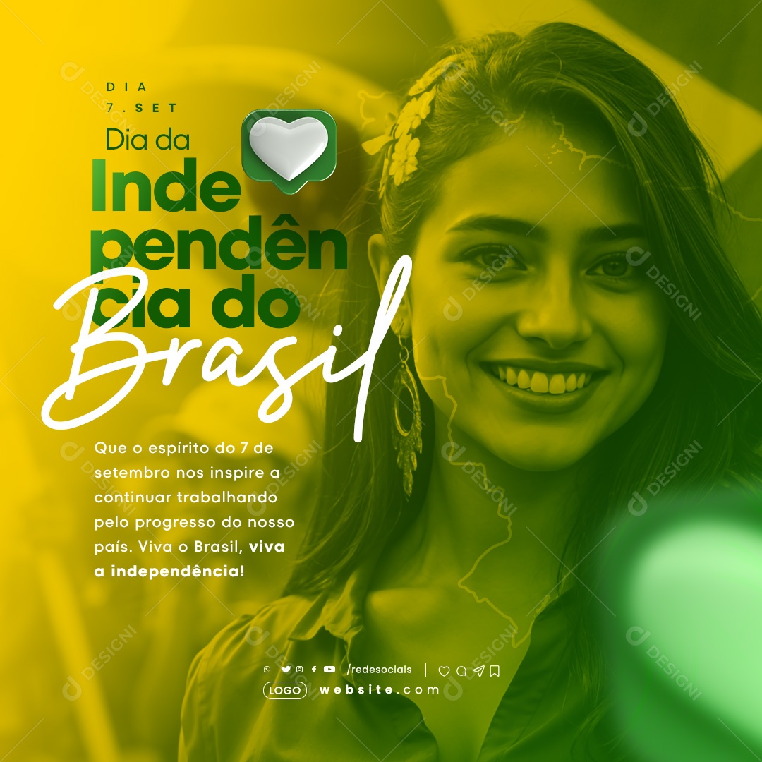 Dia da Independência do Brasil 7 de Setembro Social Media PSD Editável