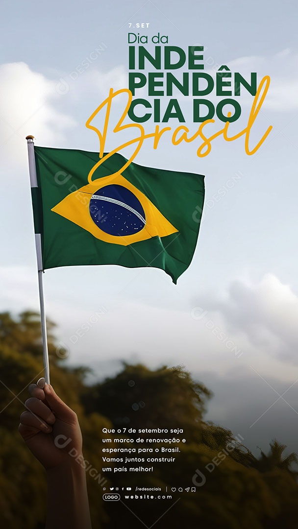 Story Dia da Independência do Brasil 7 de Setembro Social Media PSD Editável