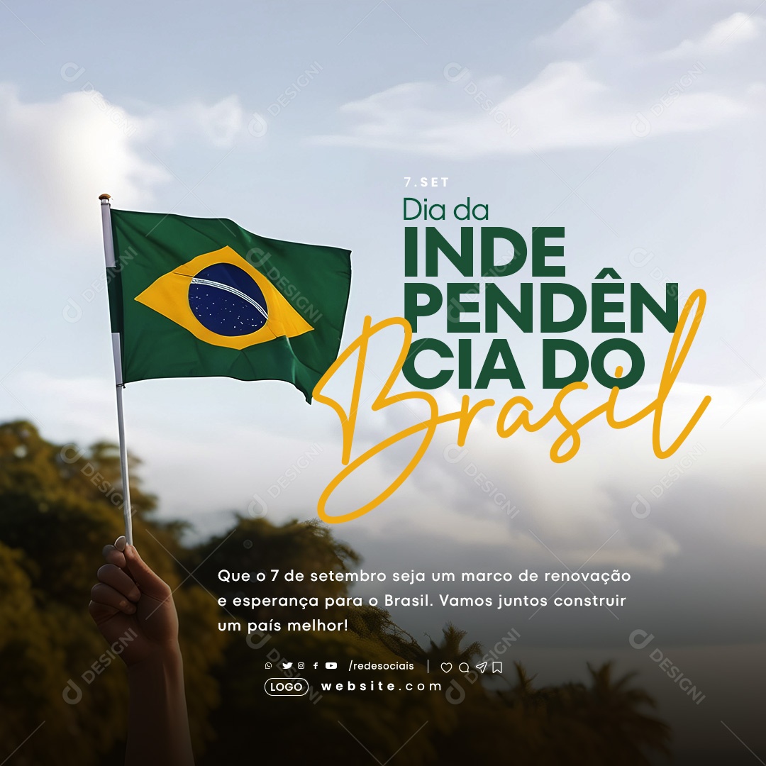 Dia da Independência do Brasil 7 de Setembro Social Media PSD Editável