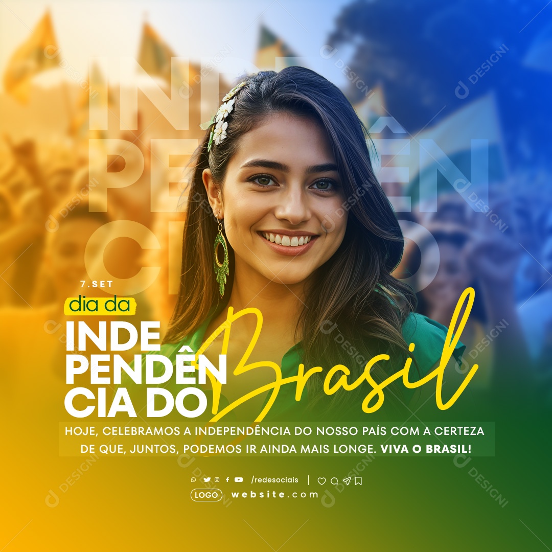 Dia da Independência do Brasil 7 de Setembro Social Media PSD Editável