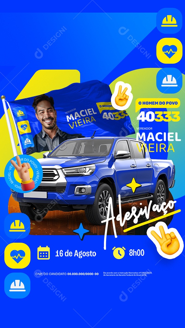 Story Eleição Política Vereador Maciel Vieira Social Media PSD Editável