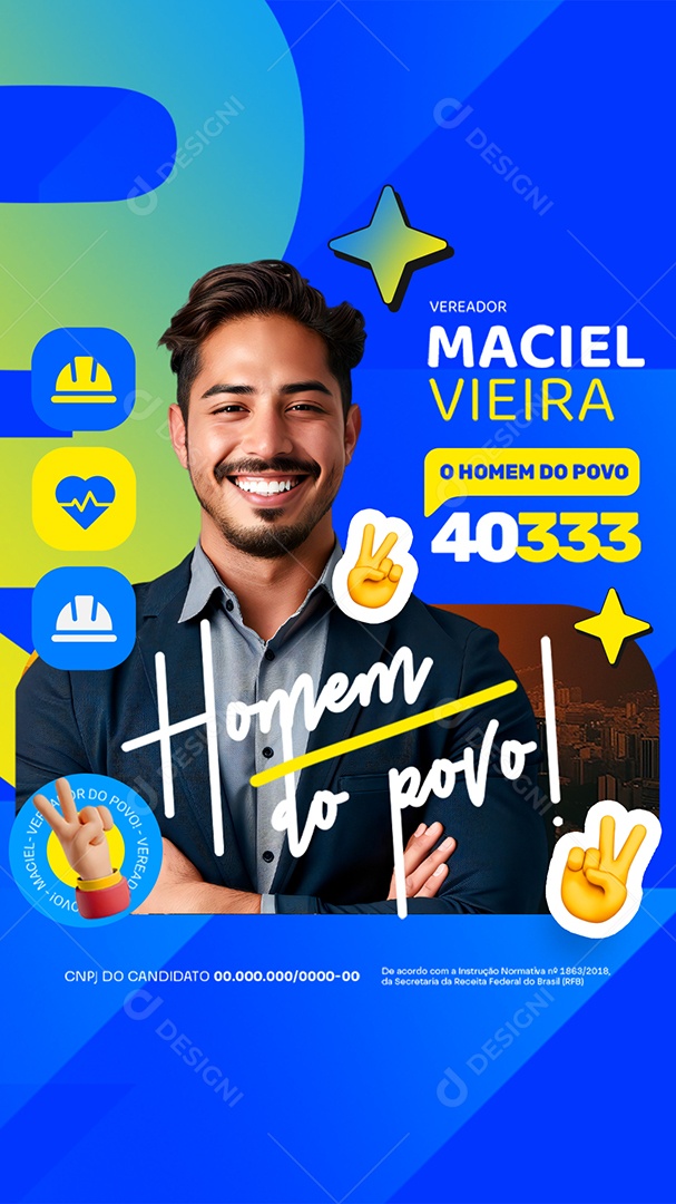 Story Eleição Política Vereador Maciel Vieira Social Media PSD Editável