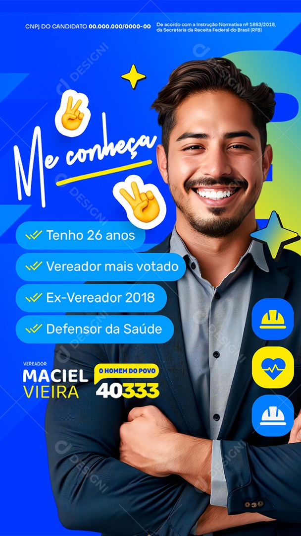 Story Eleição Política Vereador Maciel Vieira Social Media PSD Editável