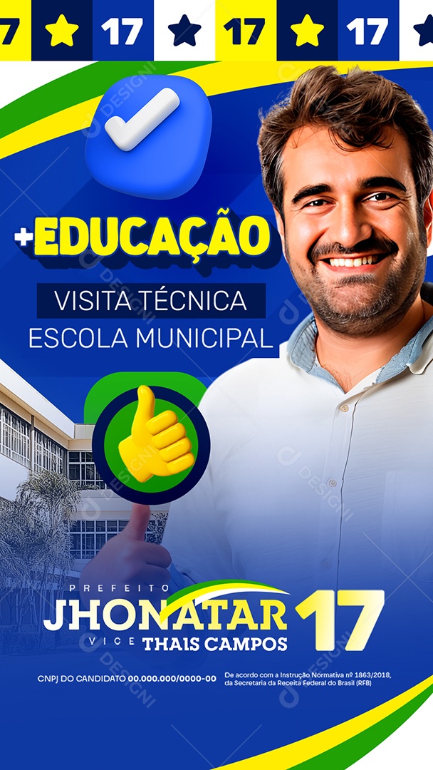 Story Eleição Política Prefeito Jhonatar Vice Thais Campos Social Media PSD Editável