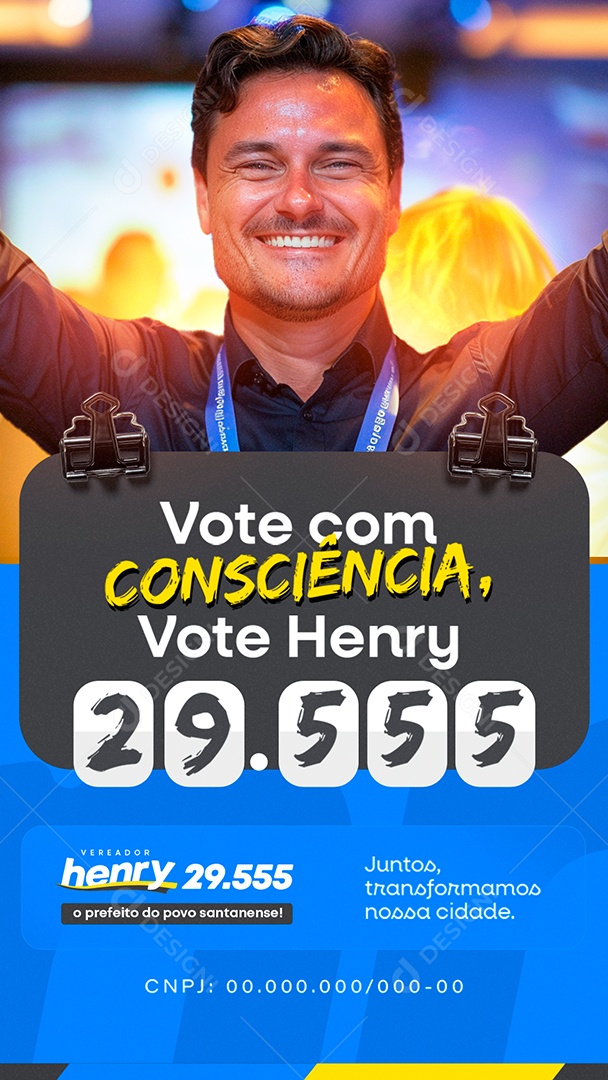 Story Política Eleição Vereador Henry Social Media PSD Editável