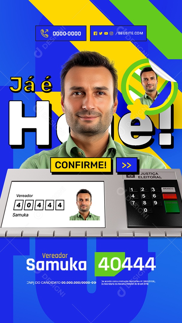 Story Campanha Política Vereador Samuka Social Media PSD Editável