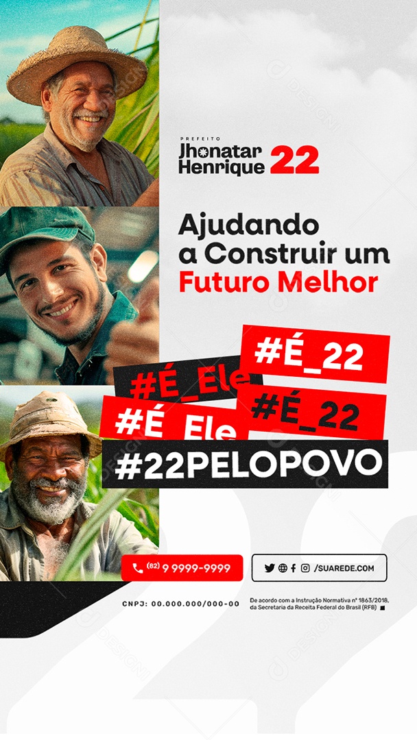 Story Eleição 2024 Prefeito Jhonatar Henrique Social Media PSD Editável