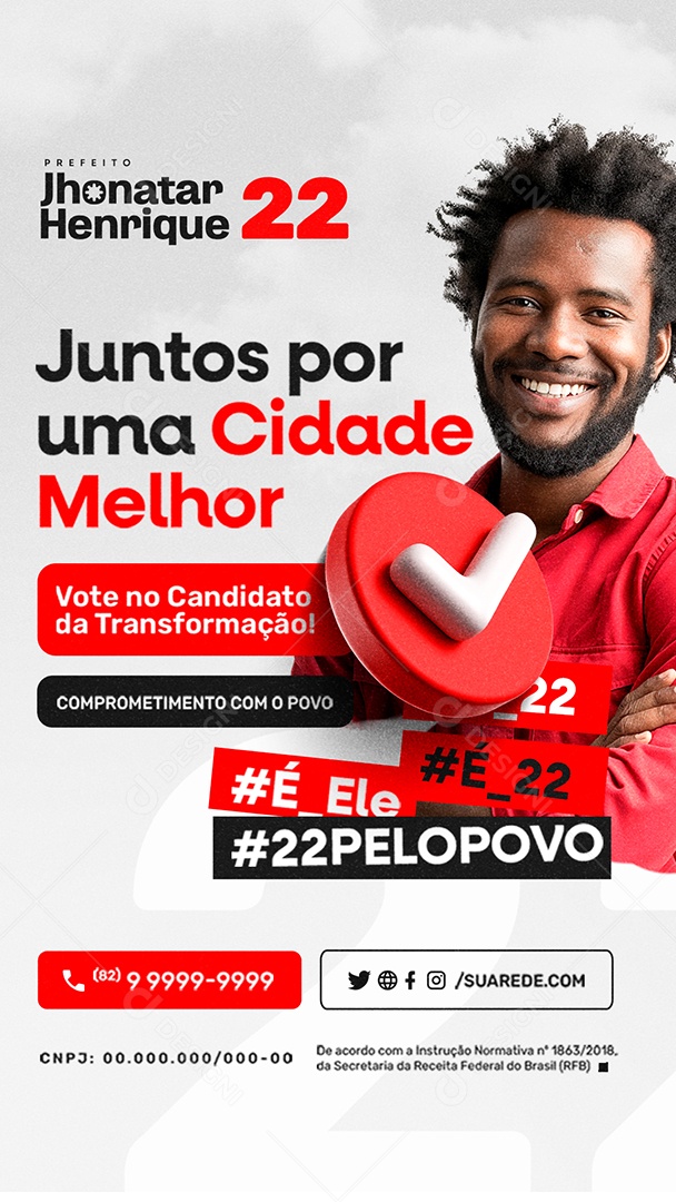 Story Eleição 2024 Prefeito Jhonatar Henrique Social Media PSD Editável