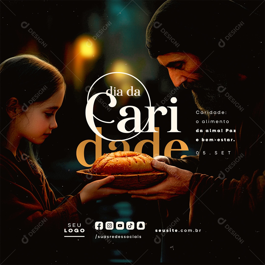 Dia da Caridade 05 de Setembro Social Media PSD Editável