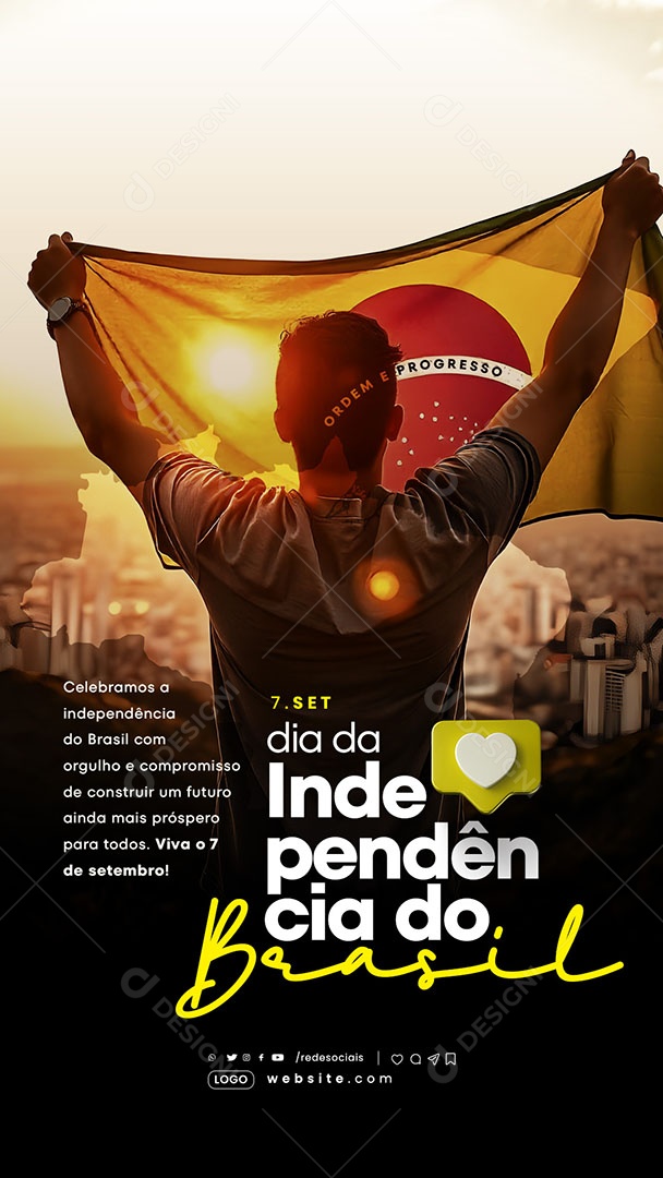 Story Dia da Independência do Brasil Viva o 7 de Setembro Social Media PSD Editável