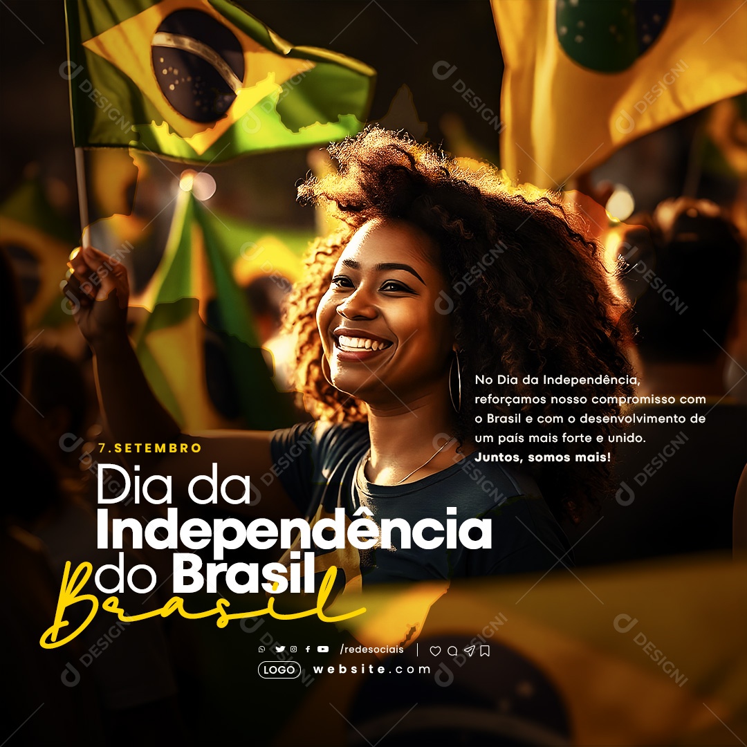 Dia da Independência do Brasil 7 de Setembro Social Media PSD Editável