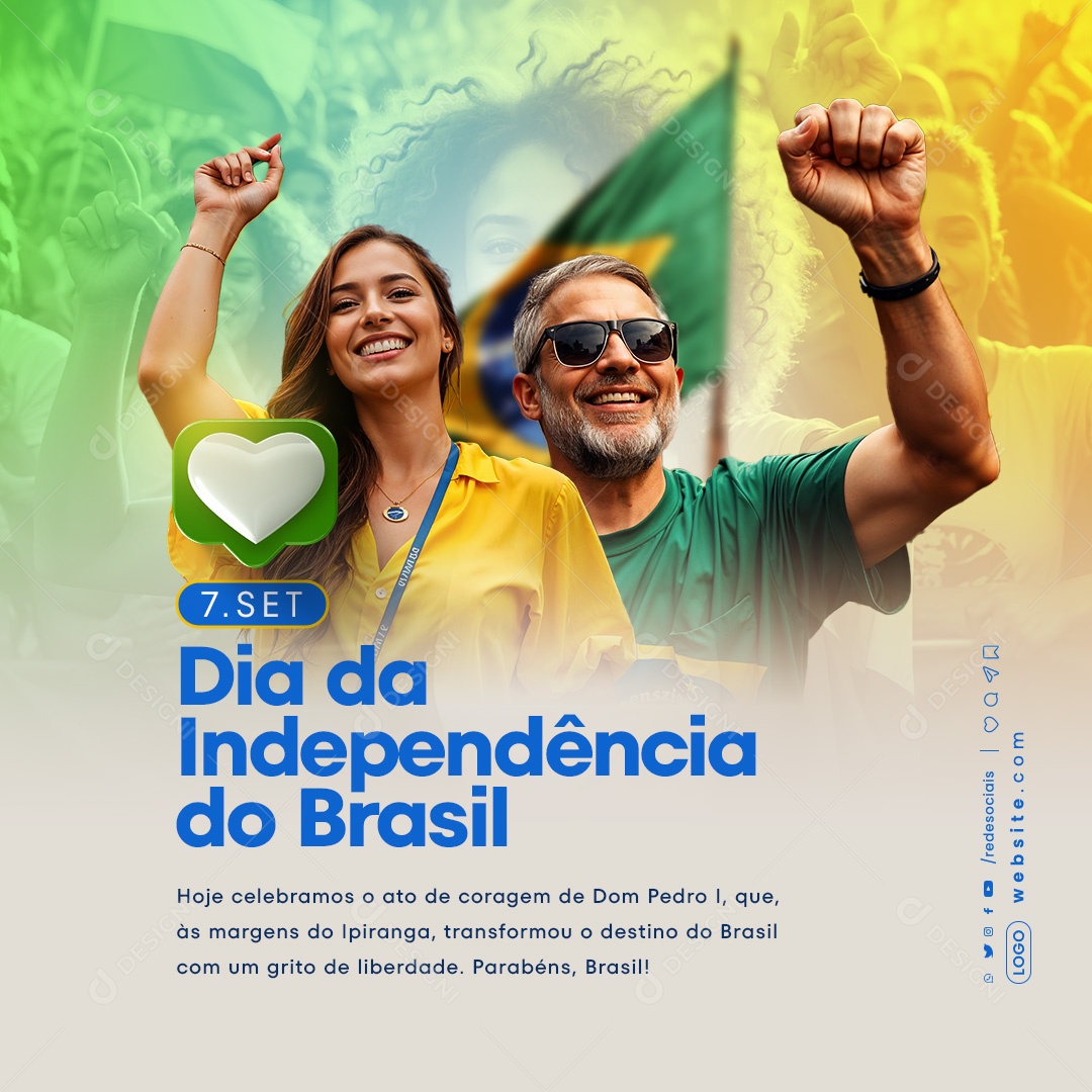 Dia da Independência do Brasil 7 de Setembro Social Media PSD Editável