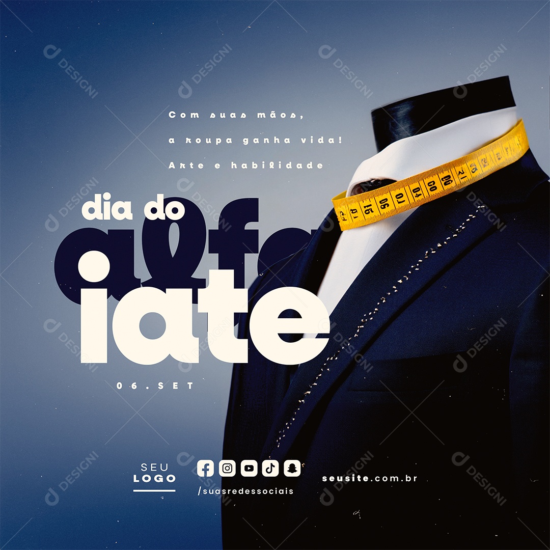 Dia do Alfaiate 06 de Setembro Social Media PSD Editável
