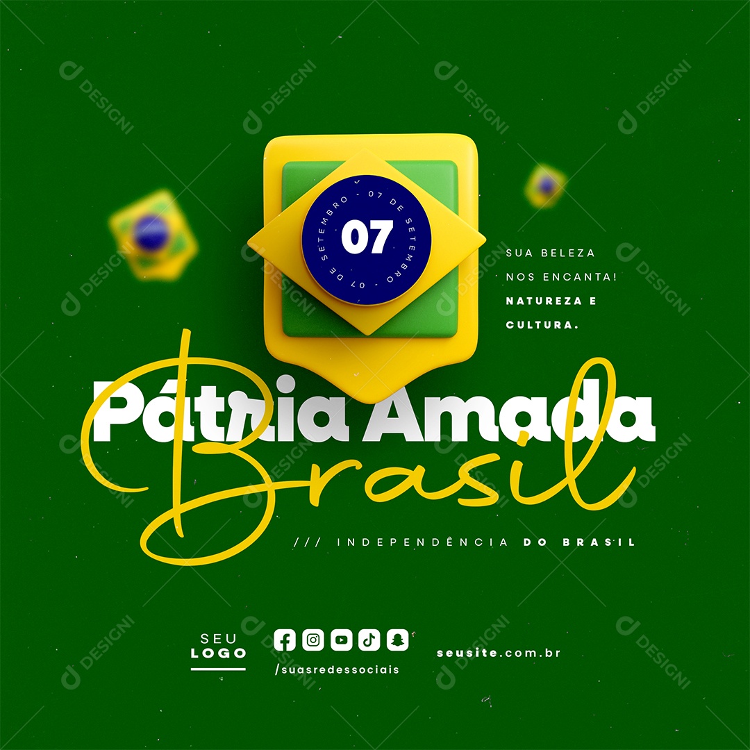 Social Media Dia da Independência do Brasil 07 de Setembro PSD Editável