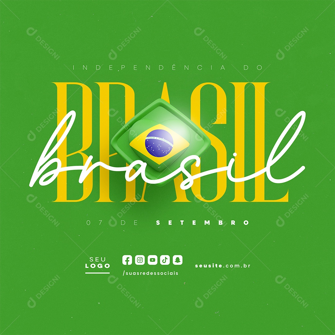 Dia da Independência do Brasil 07 de Setembro Social Media PSD Editável